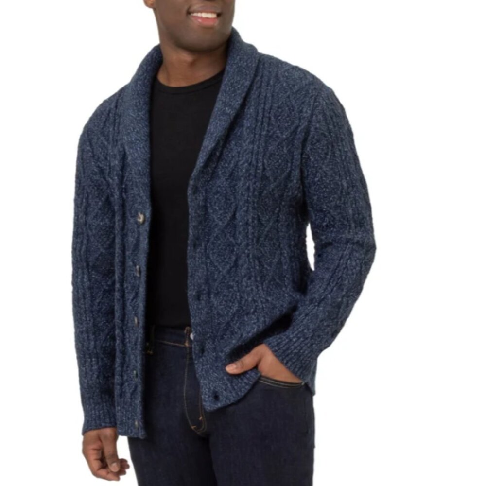 NWT BLANKNYC Men's Blue Marble Cardigan Size Medium